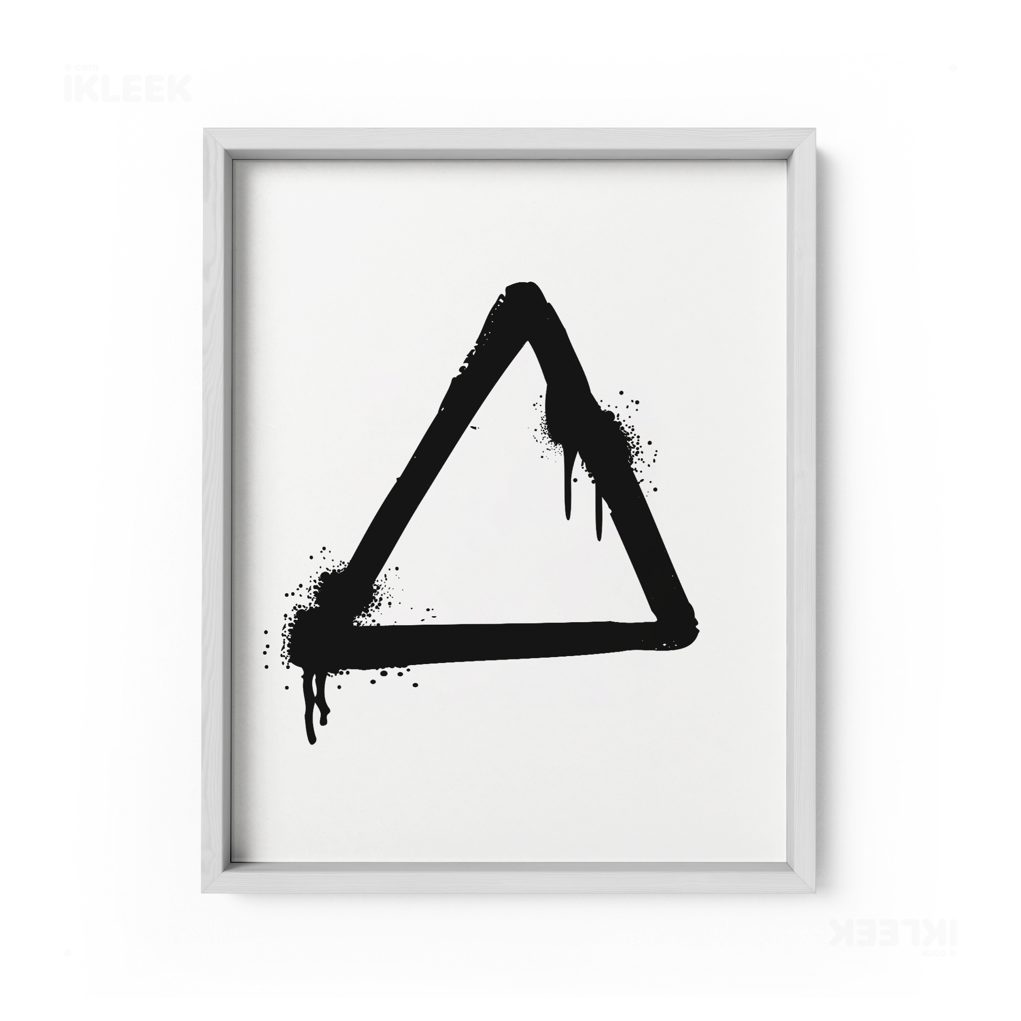 RisingTriangle Framed Poster 01 White Wood