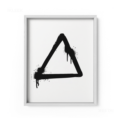 RisingTriangle Framed Poster 01 White Wood