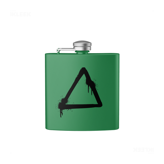 RisingTriangle Hip Flasks 01 Green