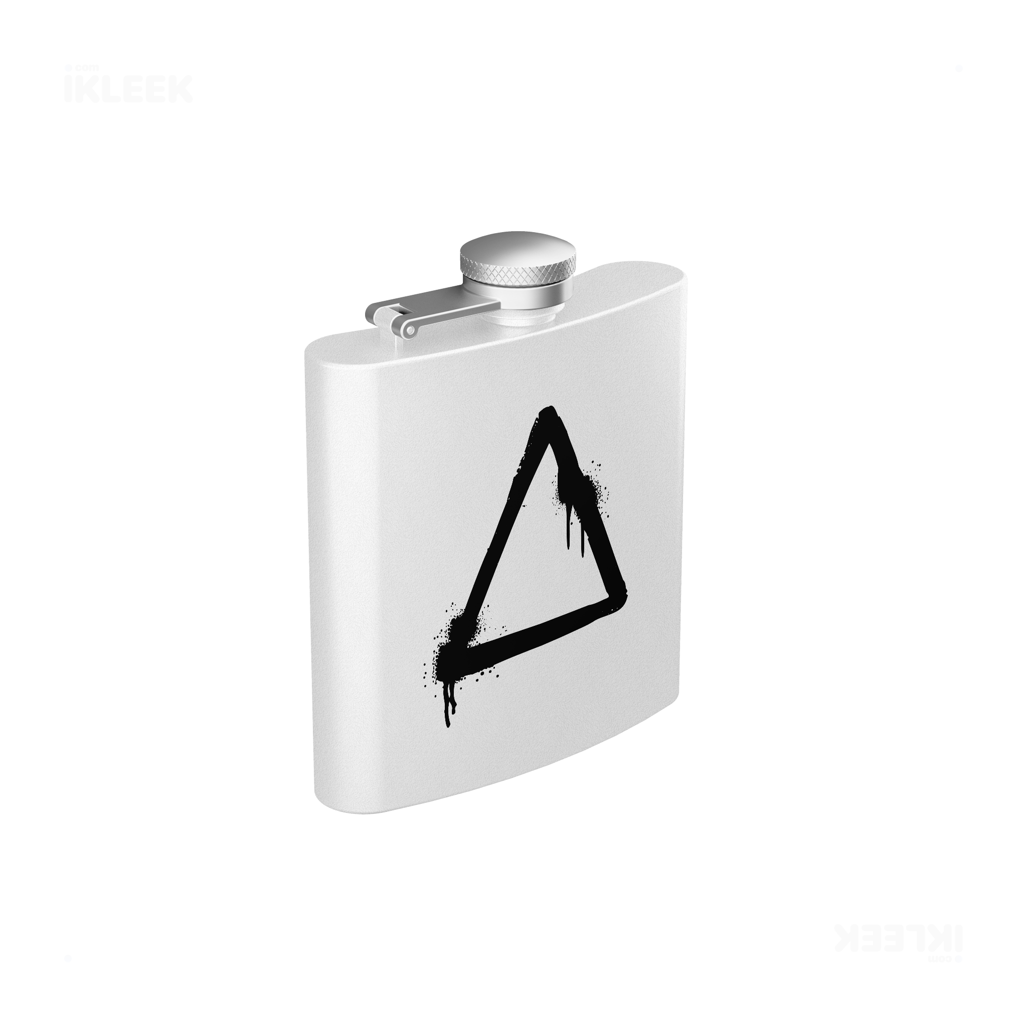 RisingTriangle Hip Flasks 03 White