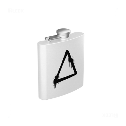 RisingTriangle Hip Flasks 03 White