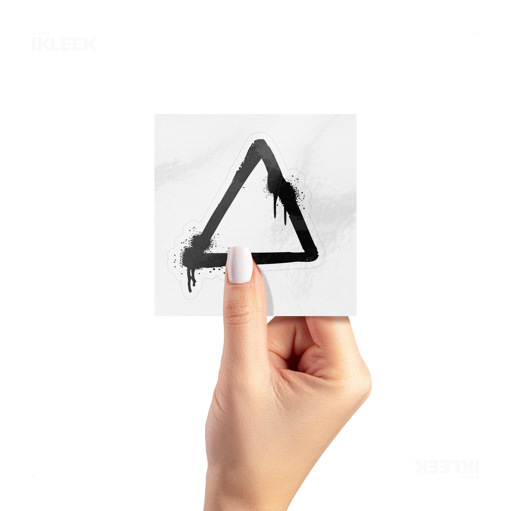 RisingTriangle Kiss Cut Sticker 02 White