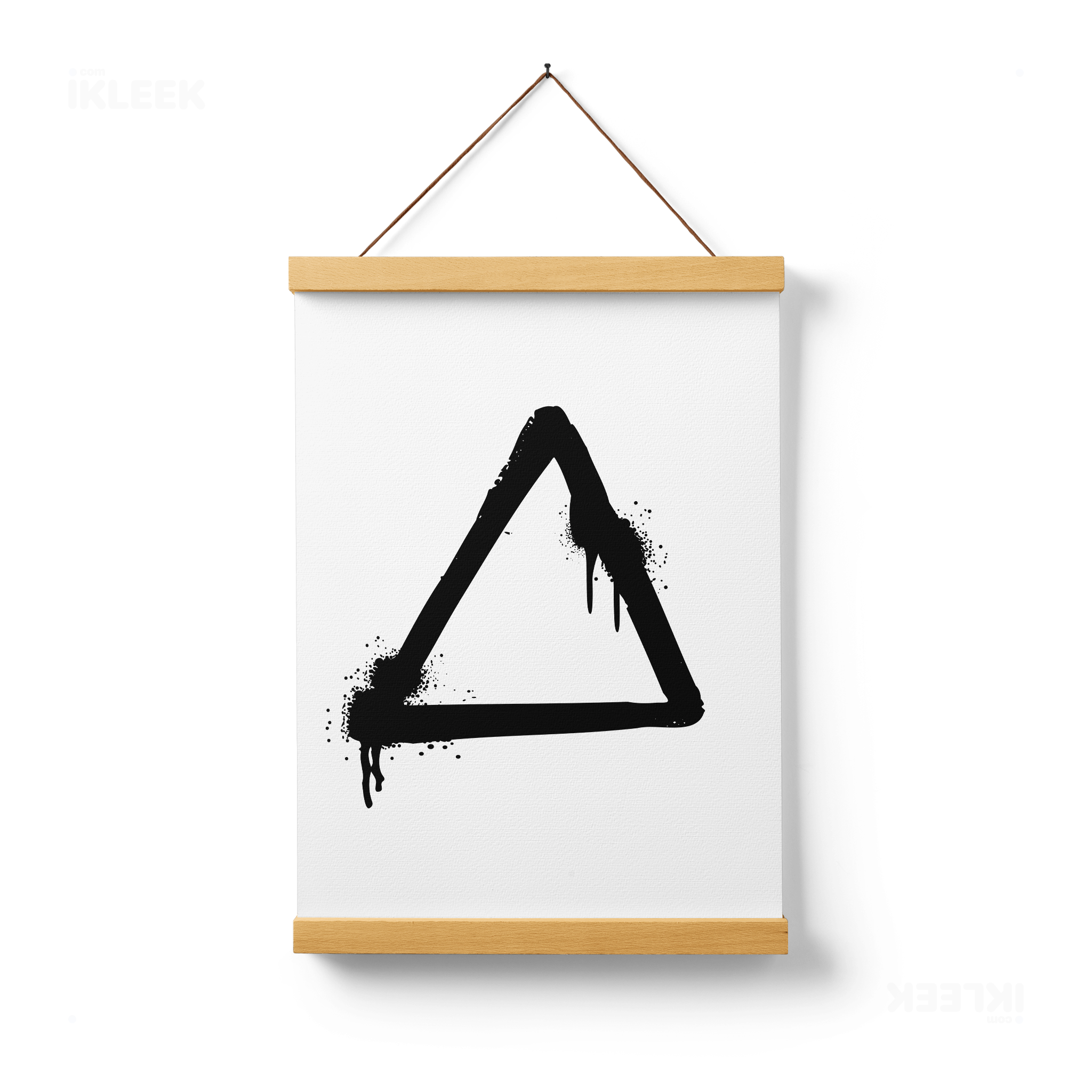 RisingTriangle Magnetic Hanger Poster 01 Natural Wood