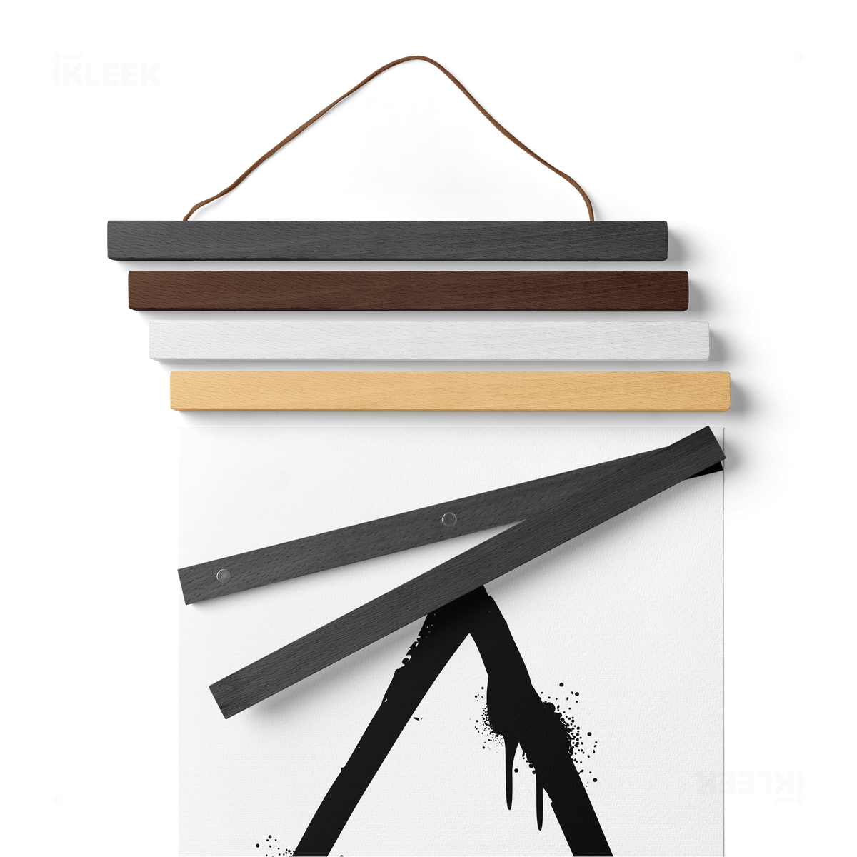 RisingTriangle Magnetic Hanger Poster 02 White Wood