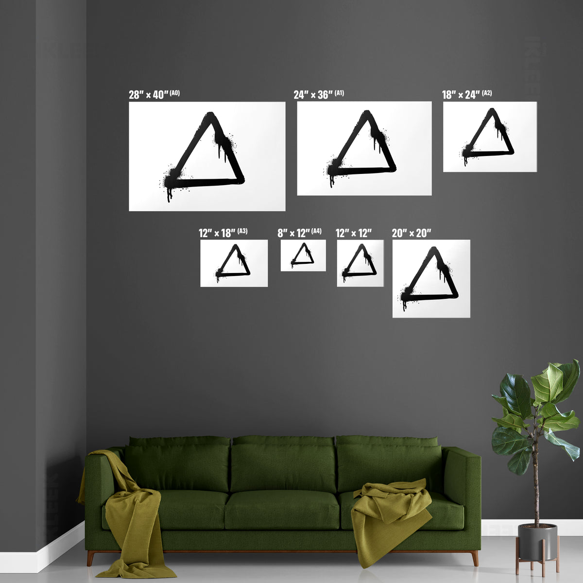 RisingTriangle Magnetic Hanger Poster 07 Natural Wood