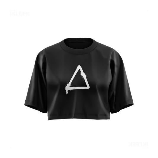 RisingTriangle Over Sized Crop Top 01 Black