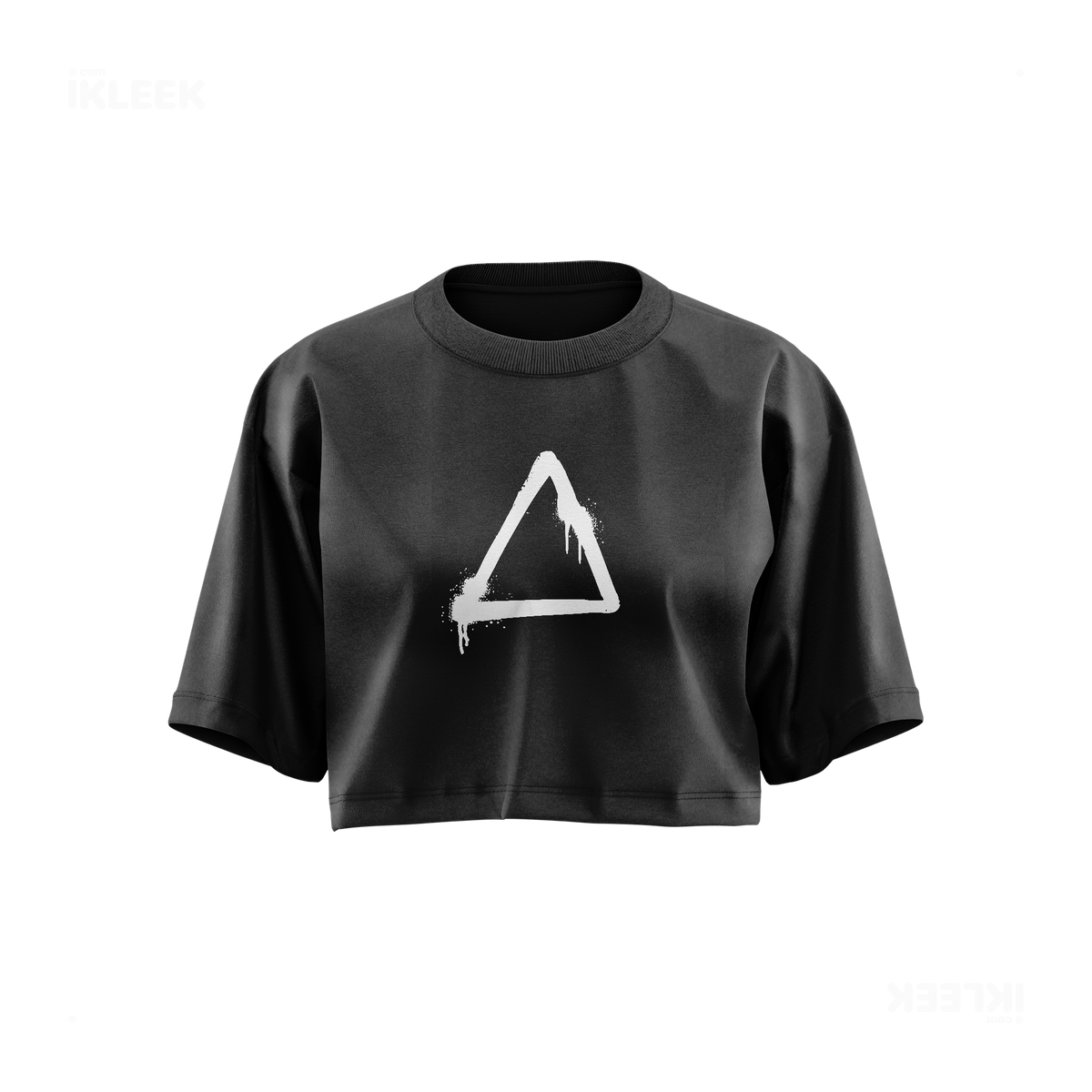 RisingTriangle Over Sized Crop Top 01 Faded Black