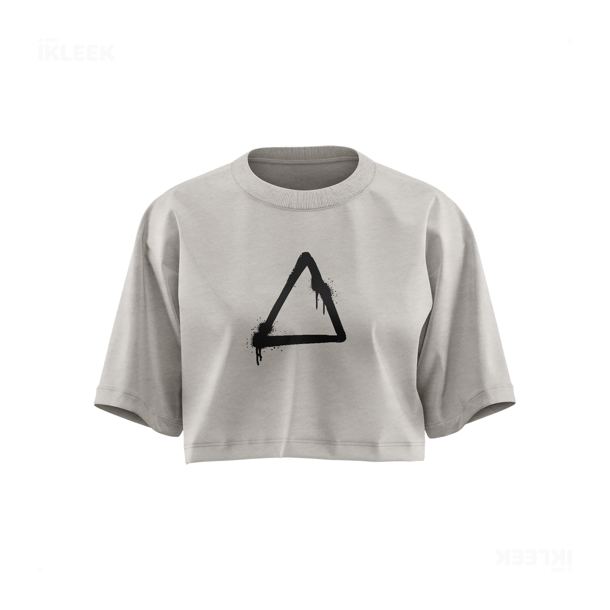 RisingTriangle Over Sized Crop Top 01 Faded Bone