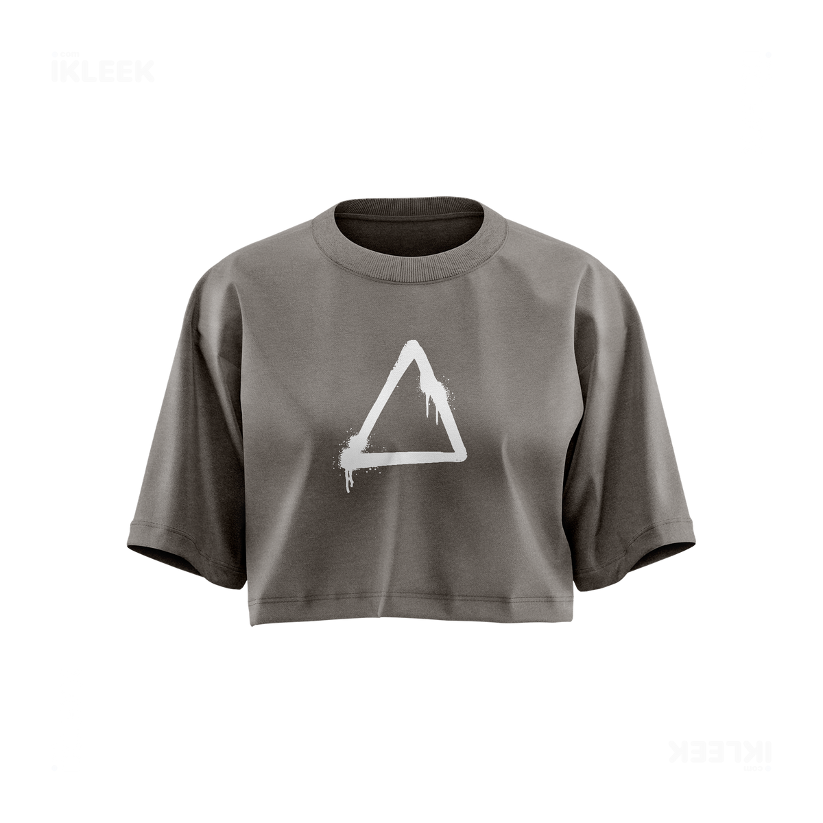 RisingTriangle Over Sized Crop Top 01 Faded Grey