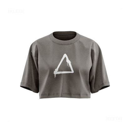 RisingTriangle Over Sized Crop Top 01 Faded Grey