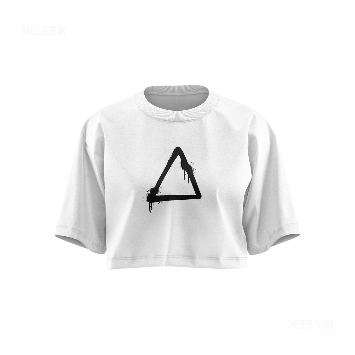 RisingTriangle Over Sized Crop Top 01 White