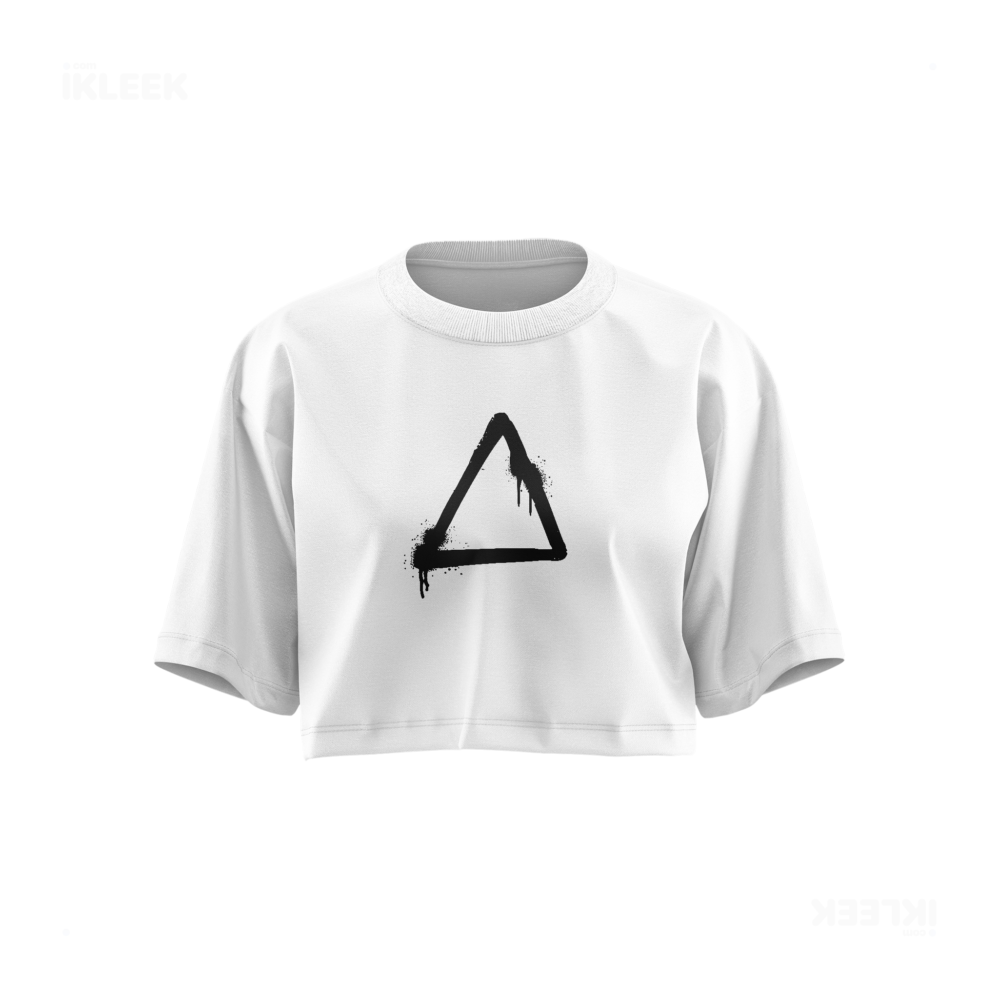 RisingTriangle Over Sized Crop Top 01 White