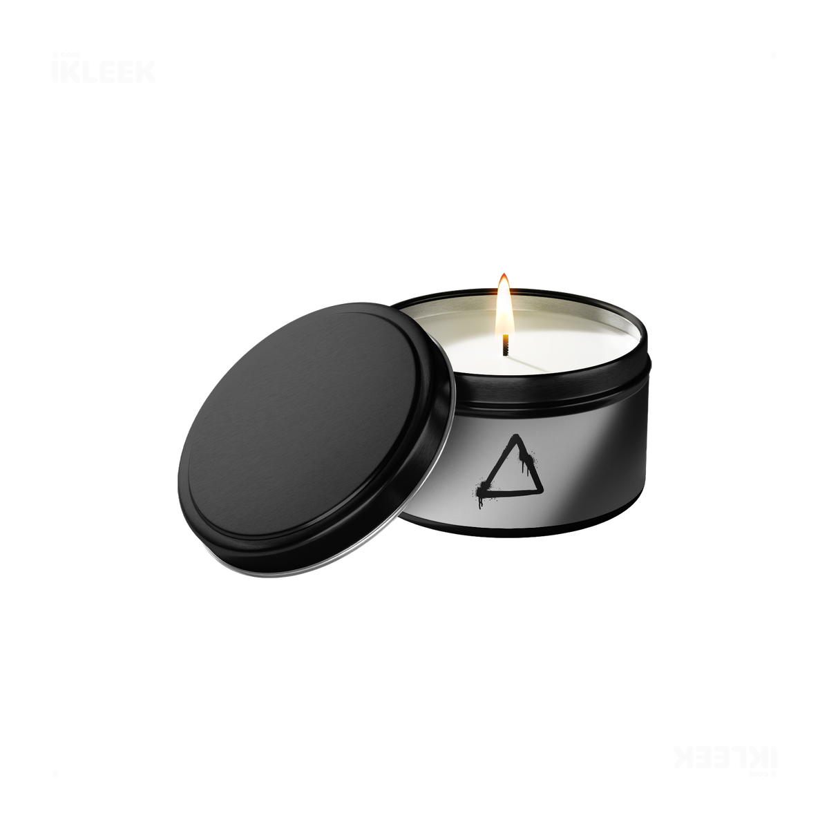 RisingTriangle Tin Candle 01 Black