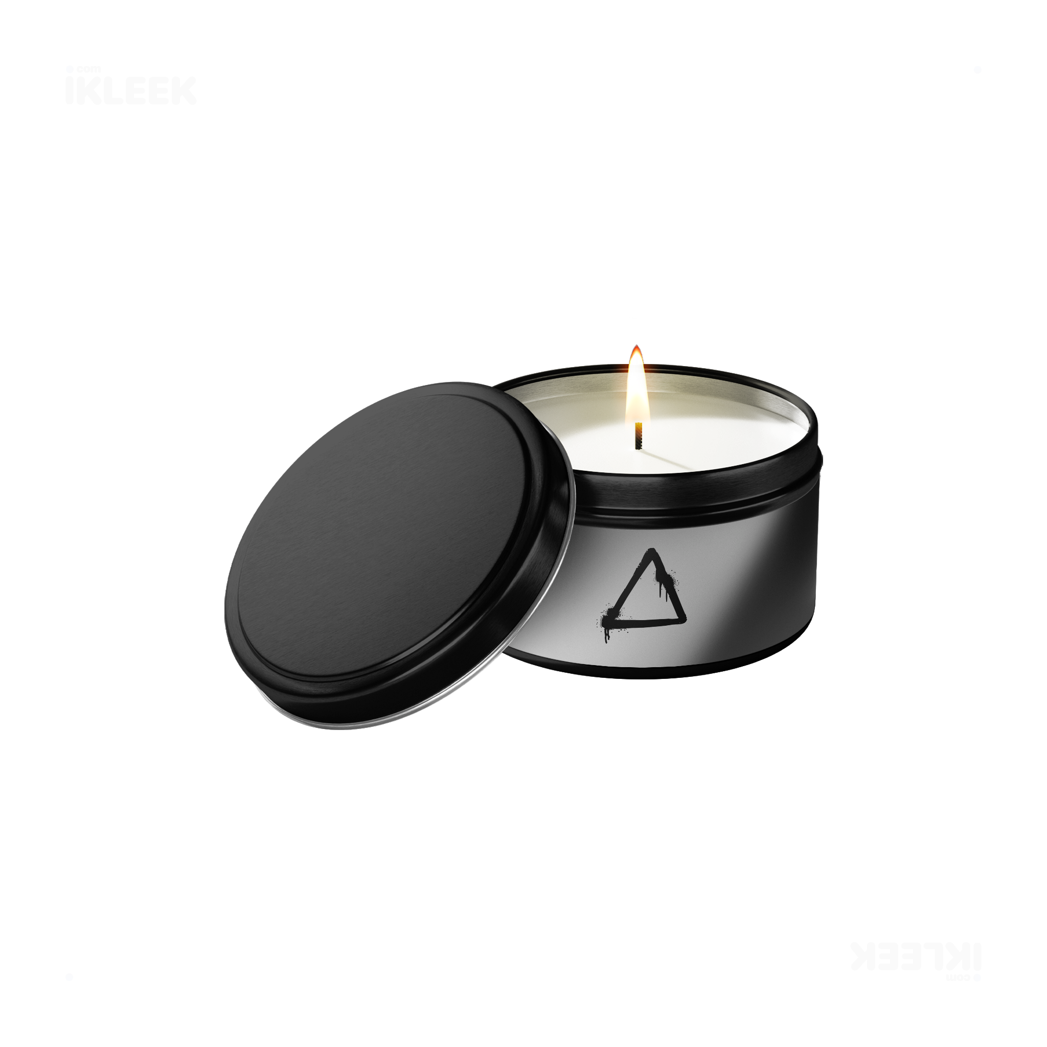 RisingTriangle Tin Candle 01 Black