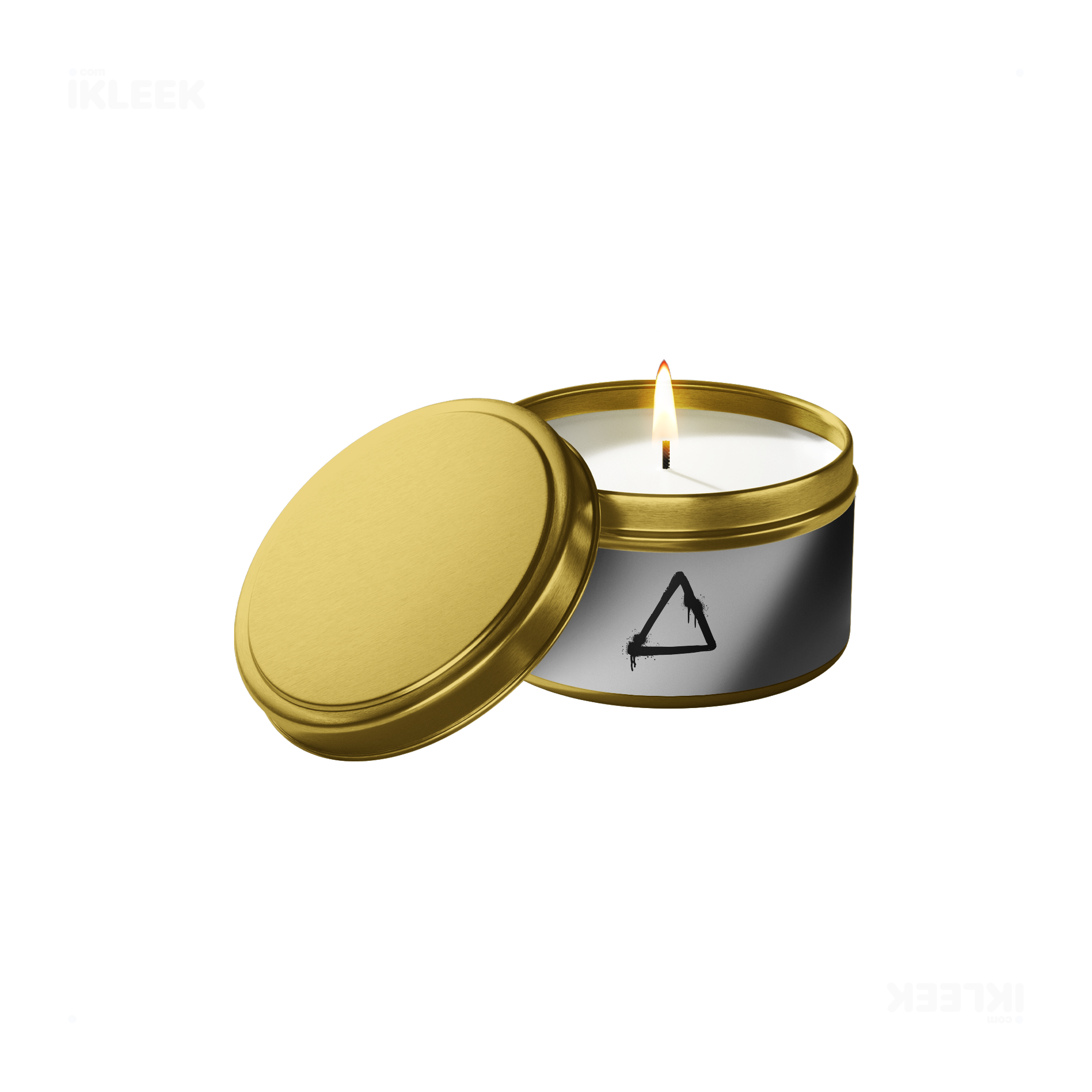 RisingTriangle Tin Candle 01 Gold