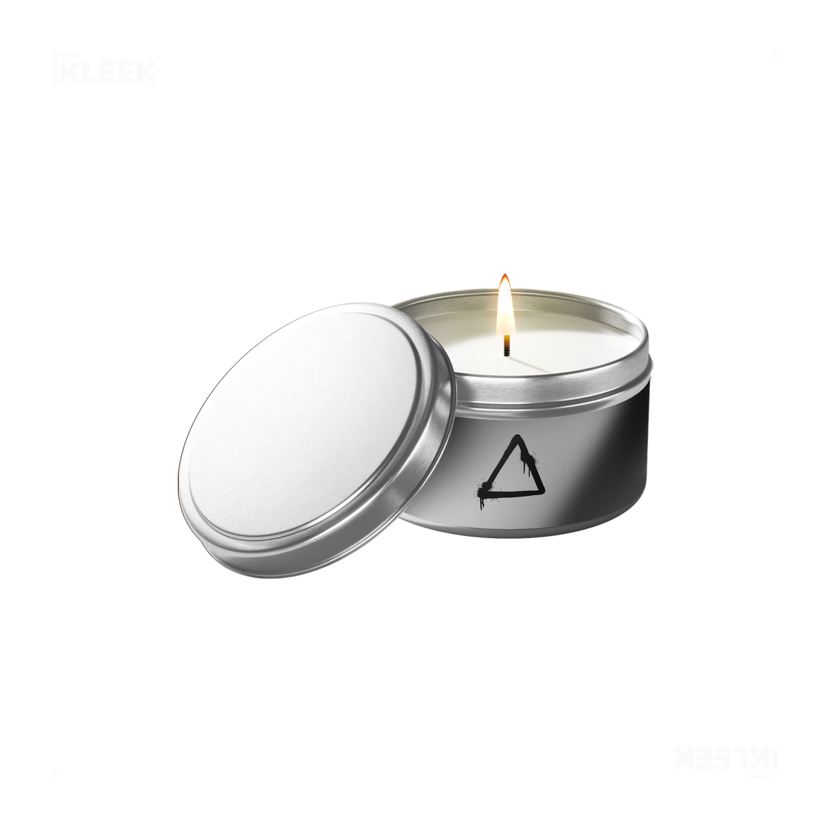 RisingTriangle Tin Candle 01 Silver