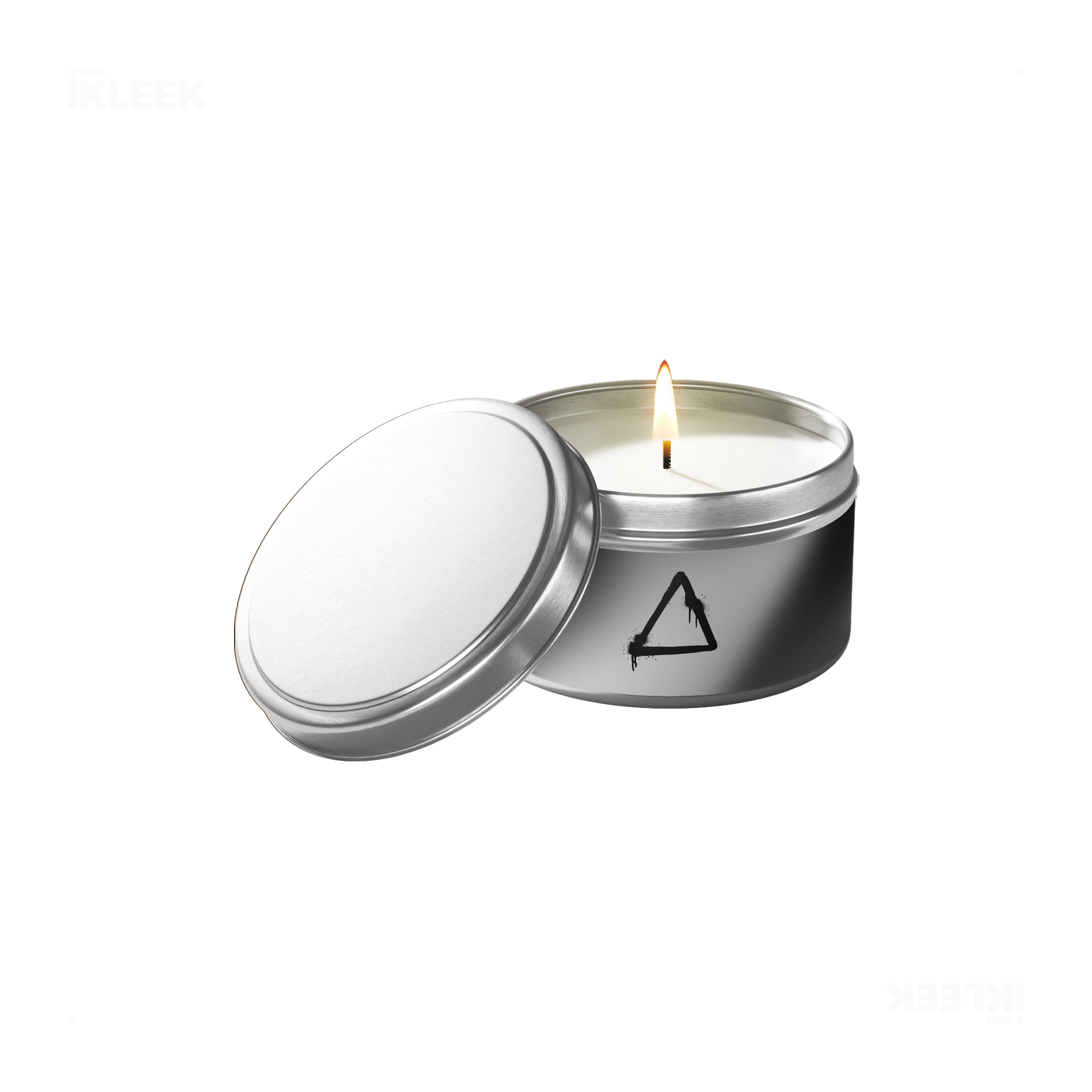 RisingTriangle Tin Candle 01 Silver