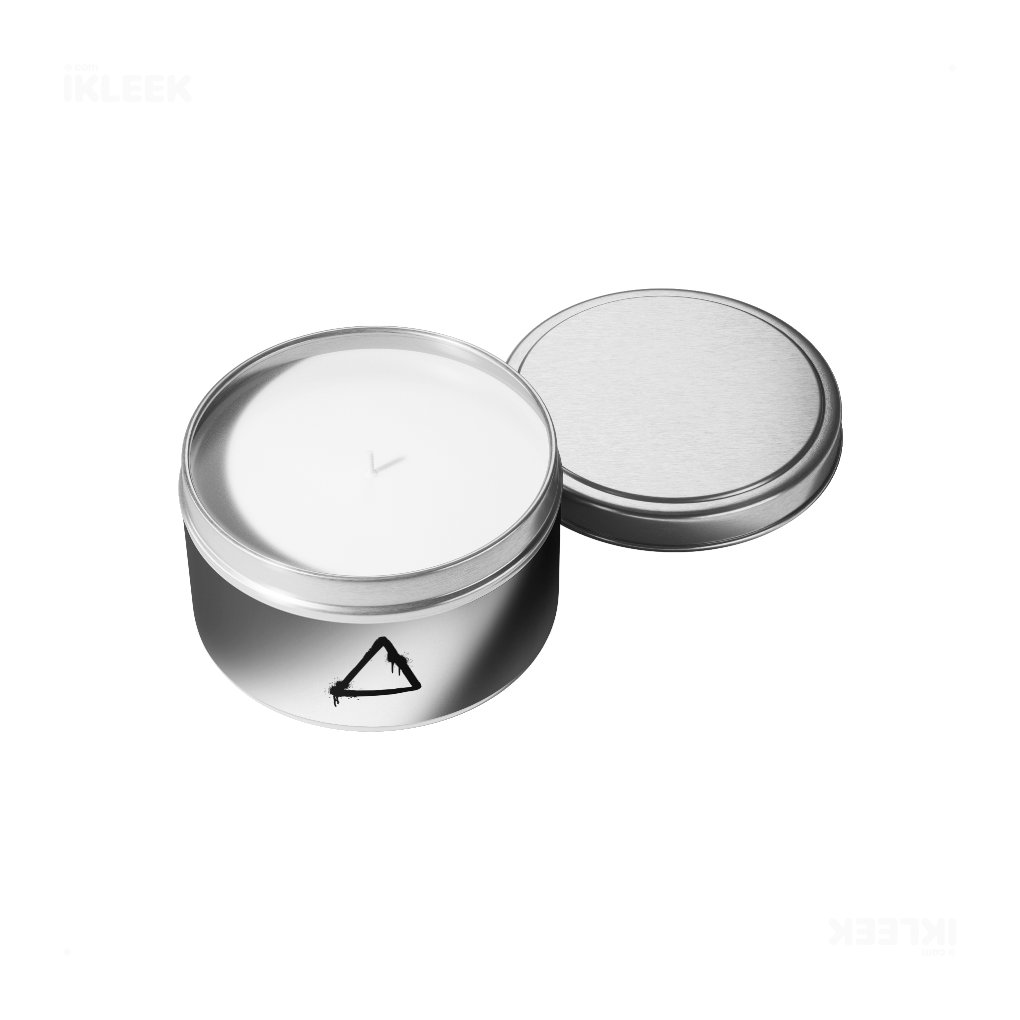 RisingTriangle Tin Candle 05 Silver