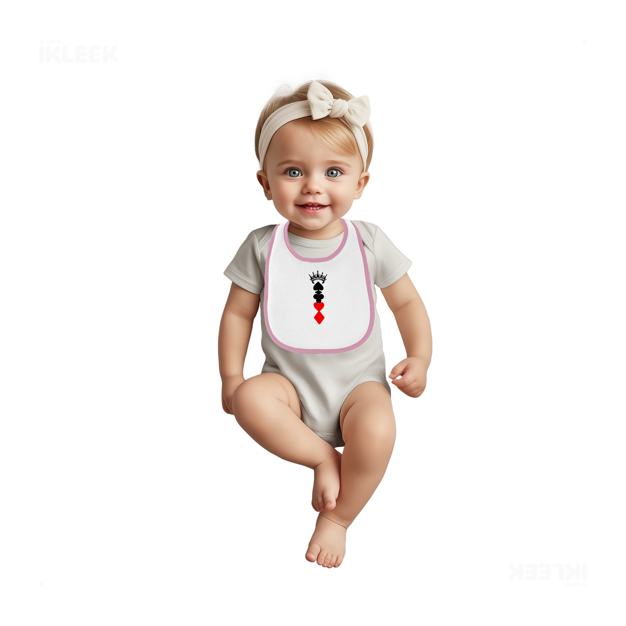 RoyalSuitStack Baby Bibs 02 White Pink