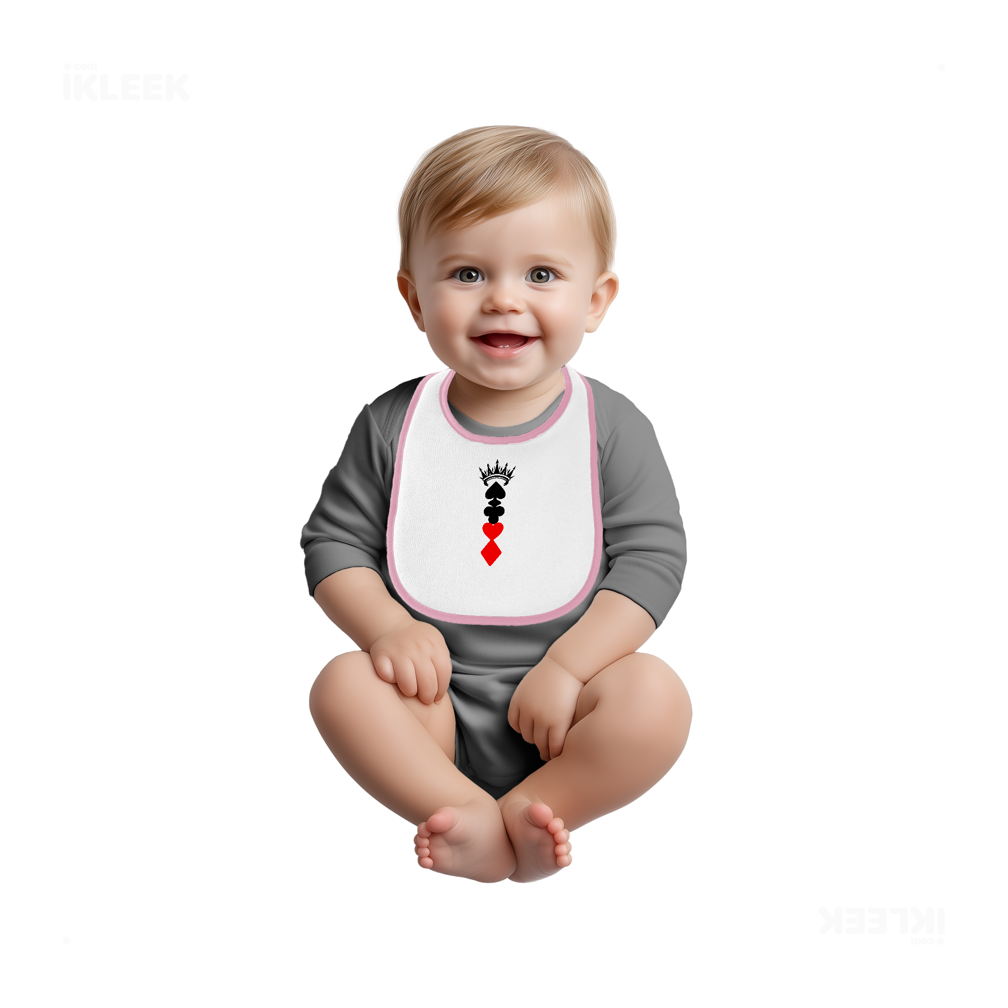 RoyalSuitStack Baby Bibs 03 White Pink