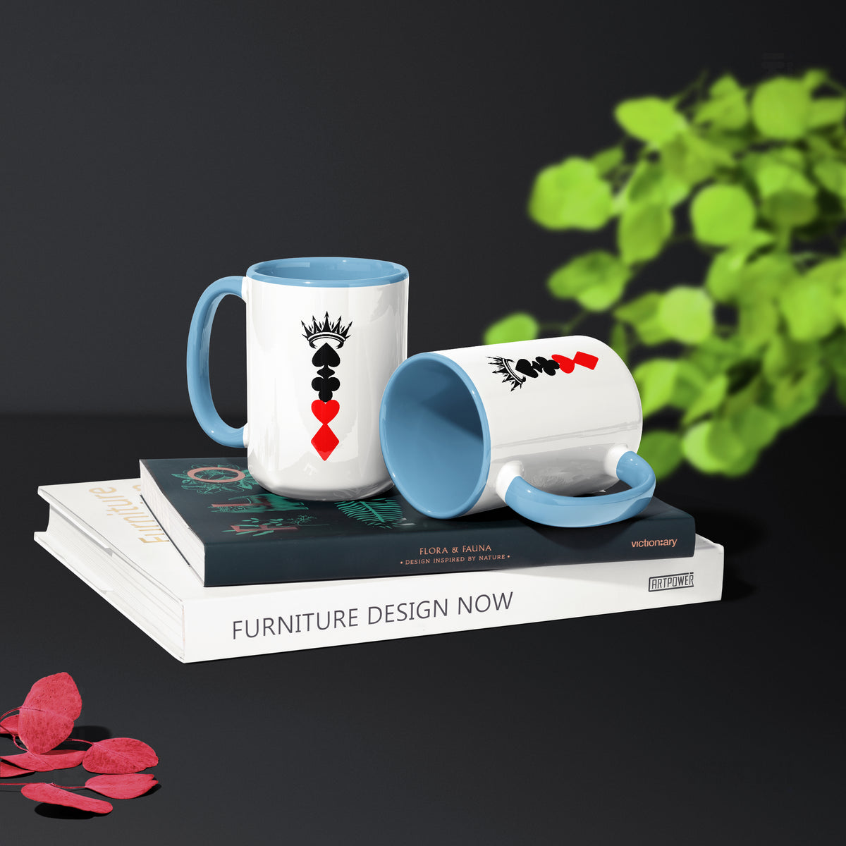 RoyalSuitStack Ceramic Mug 02 White Lightblue
