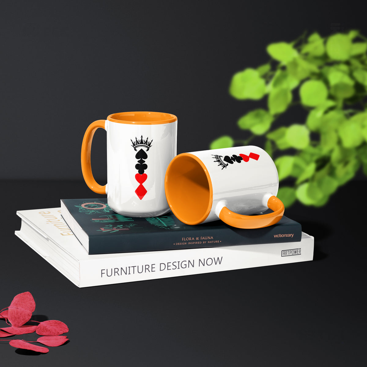 RoyalSuitStack Ceramic Mug 02 White Orange
