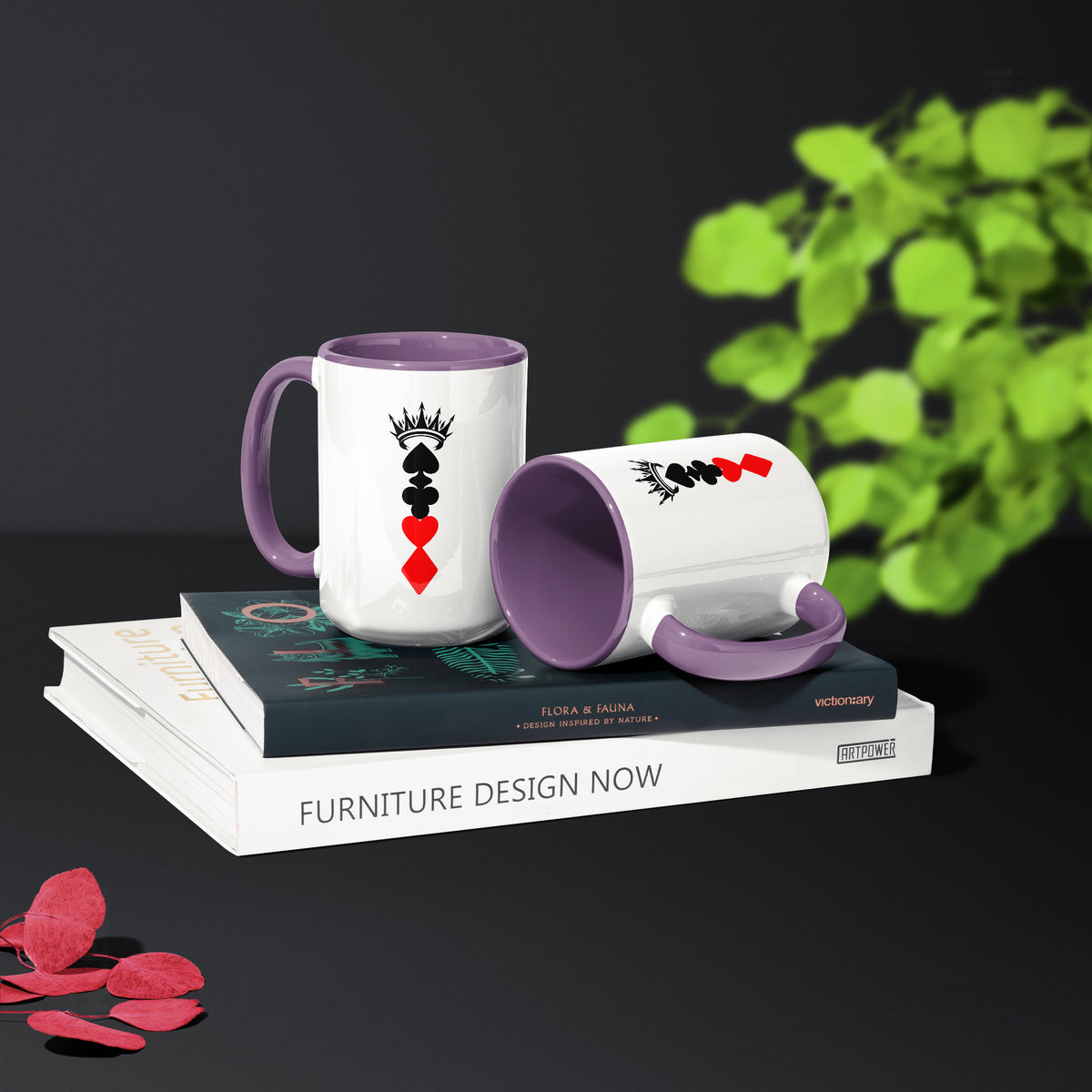RoyalSuitStack Ceramic Mug 02 White Purple