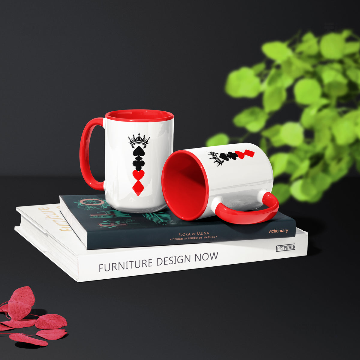 RoyalSuitStack Ceramic Mug 02 White Red