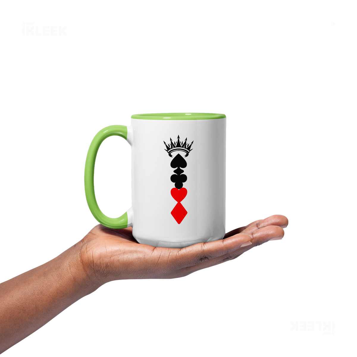 RoyalSuitStack Ceramic Mug 03 White Lightgreen