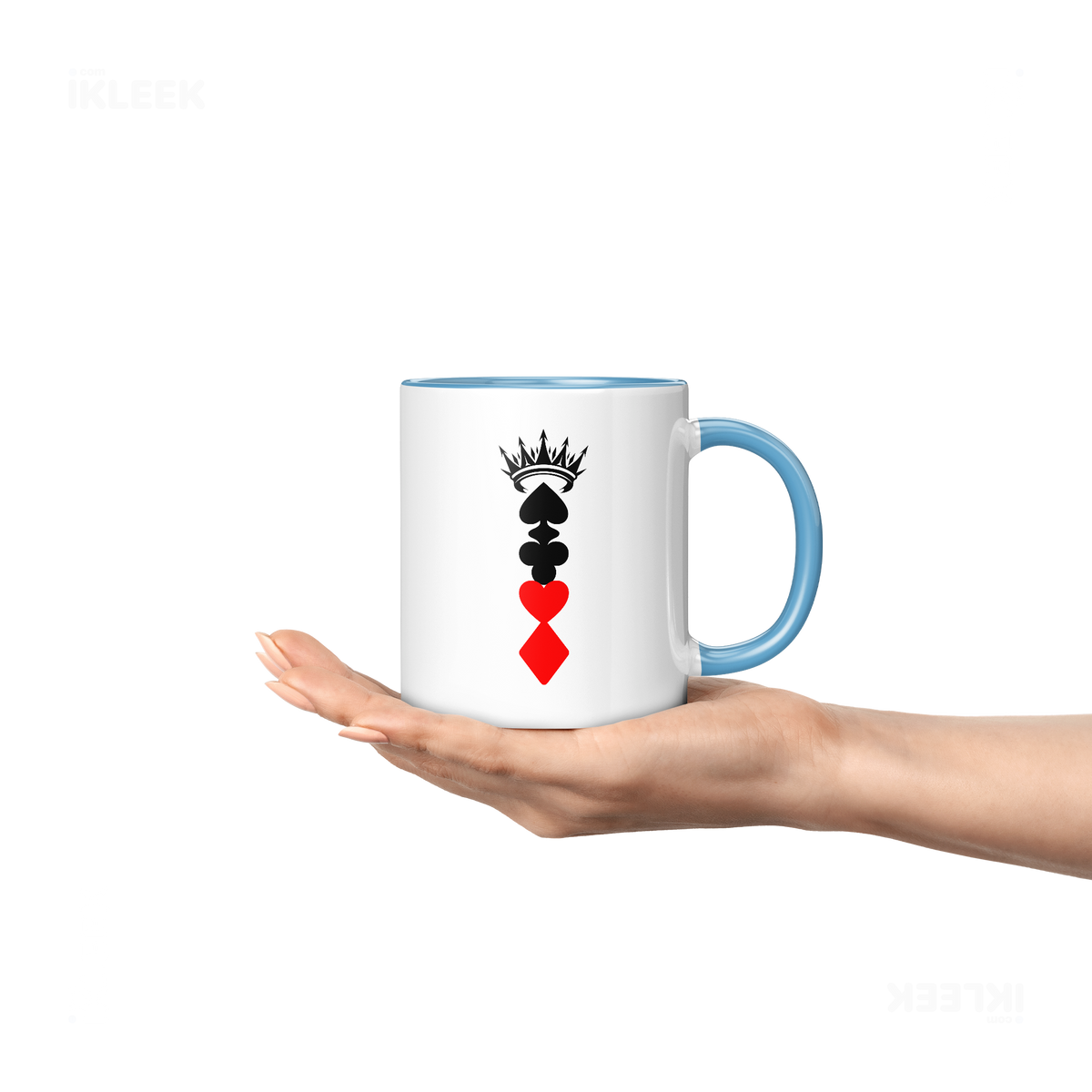 RoyalSuitStack Ceramic Mug 04 White Lightblue
