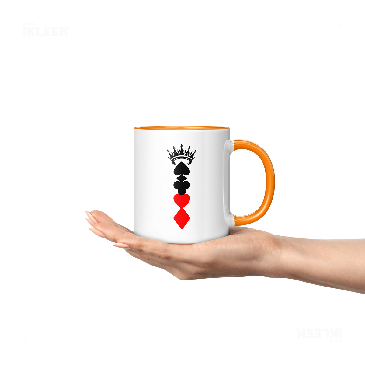 RoyalSuitStack Ceramic Mug 04 White Orange