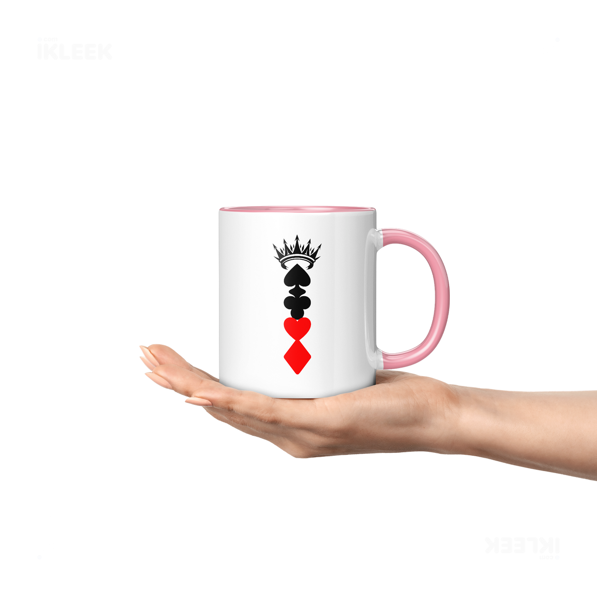 RoyalSuitStack Ceramic Mug 04 White Pink