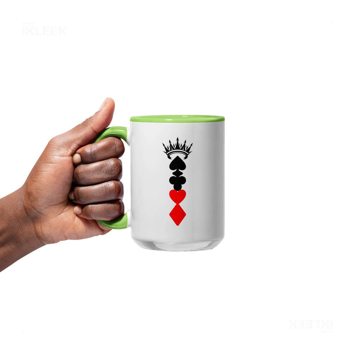 RoyalSuitStack Ceramic Mug 05 White Lightgreen