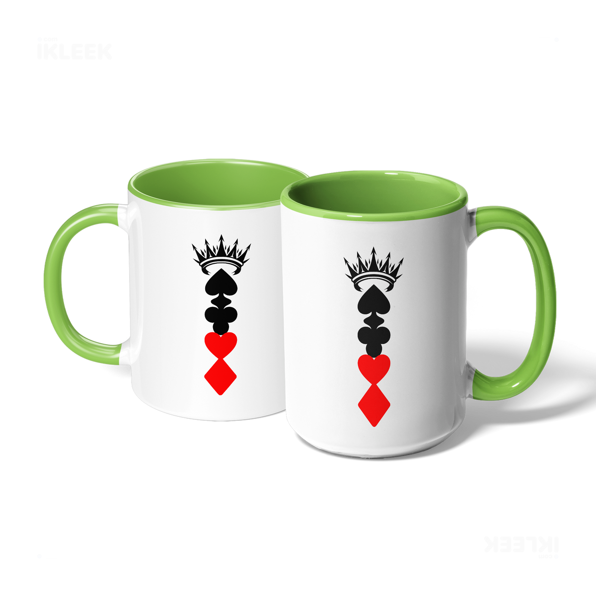 RoyalSuitStack Ceramic Mug 07 White Lightgreen