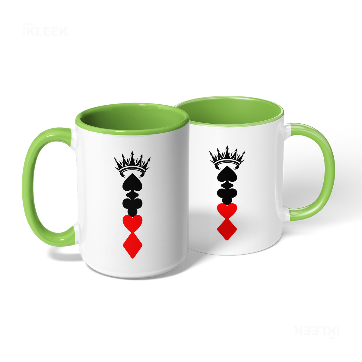 RoyalSuitStack Ceramic Mug 08 White Lightgreen