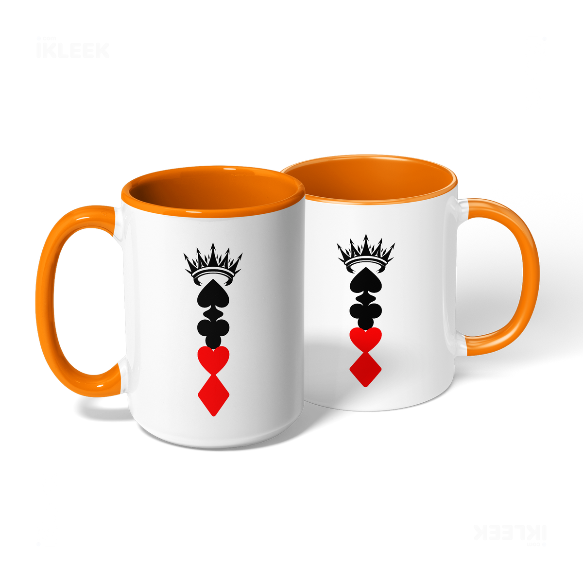 RoyalSuitStack Ceramic Mug 08 White Orange