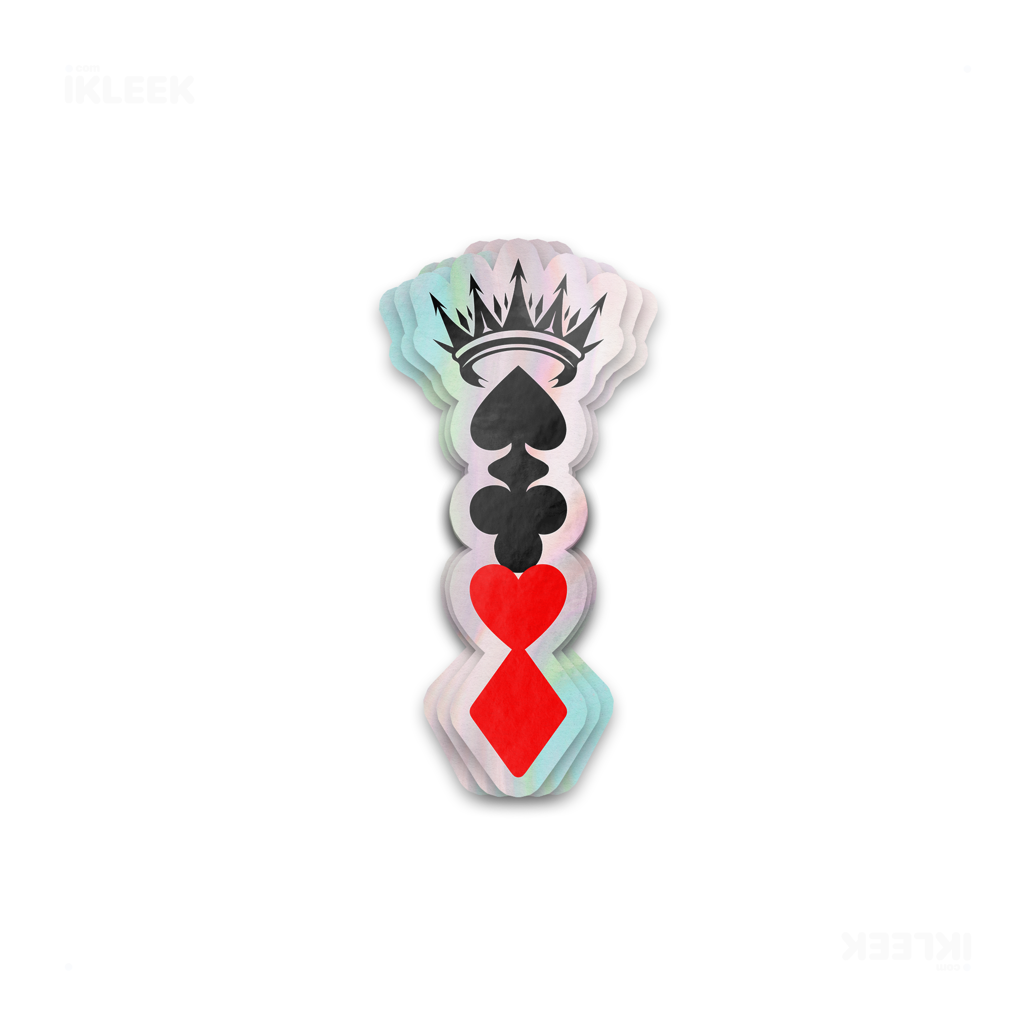RoyalSuitStack Die Cut Holographic Sticker 01