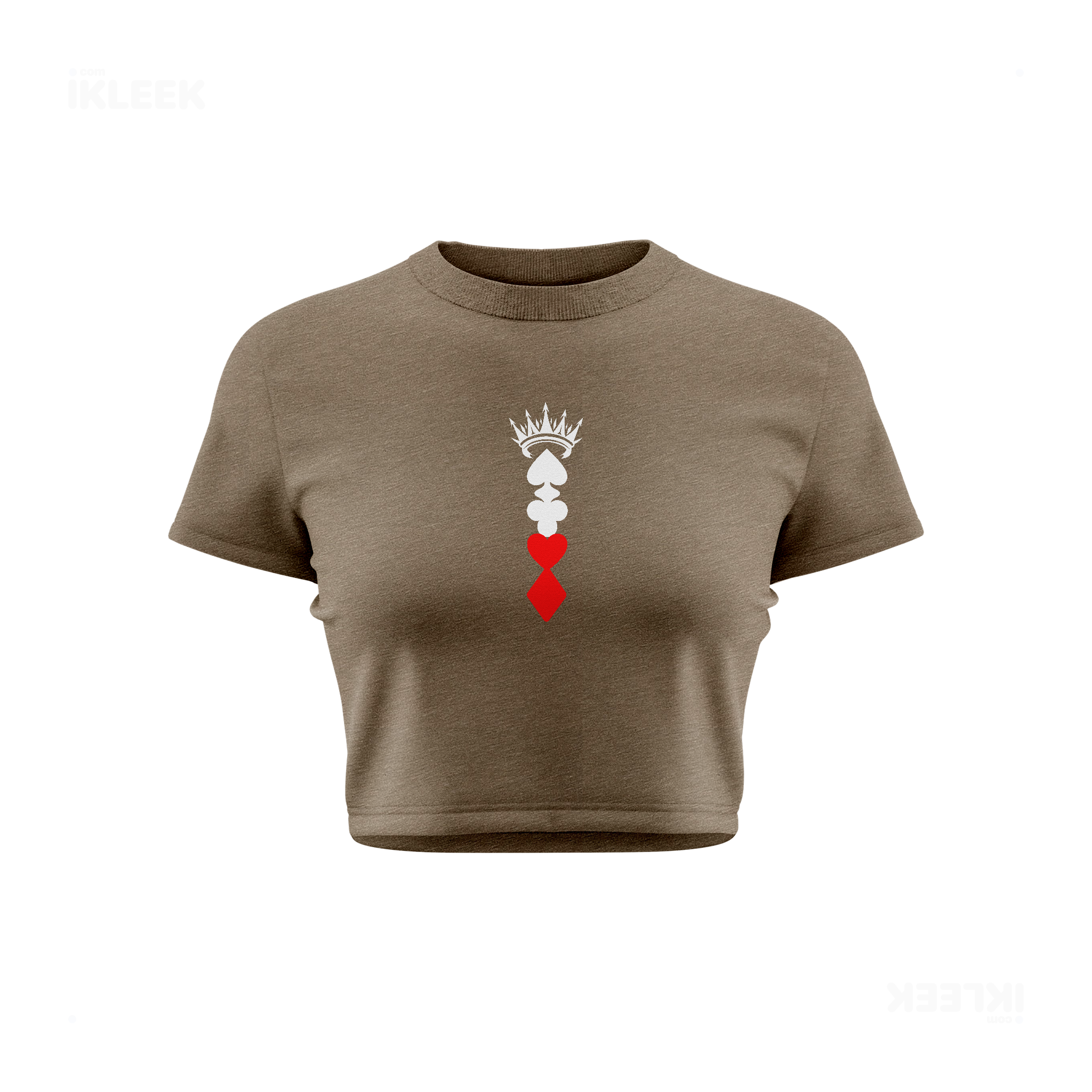 RoyalSuitStack Fitted Crop Top 01 Heather Olive