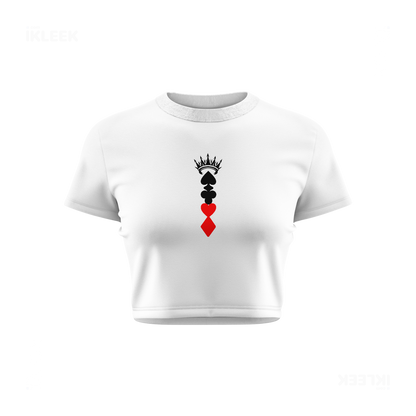 RoyalSuitStack Fitted Crop Top 01 White