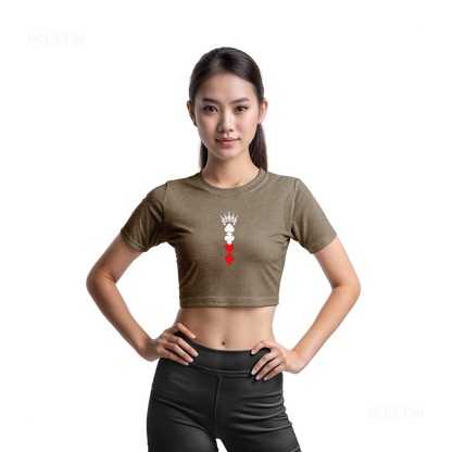 RoyalSuitStack Fitted Crop Top 03 Heather Olive
