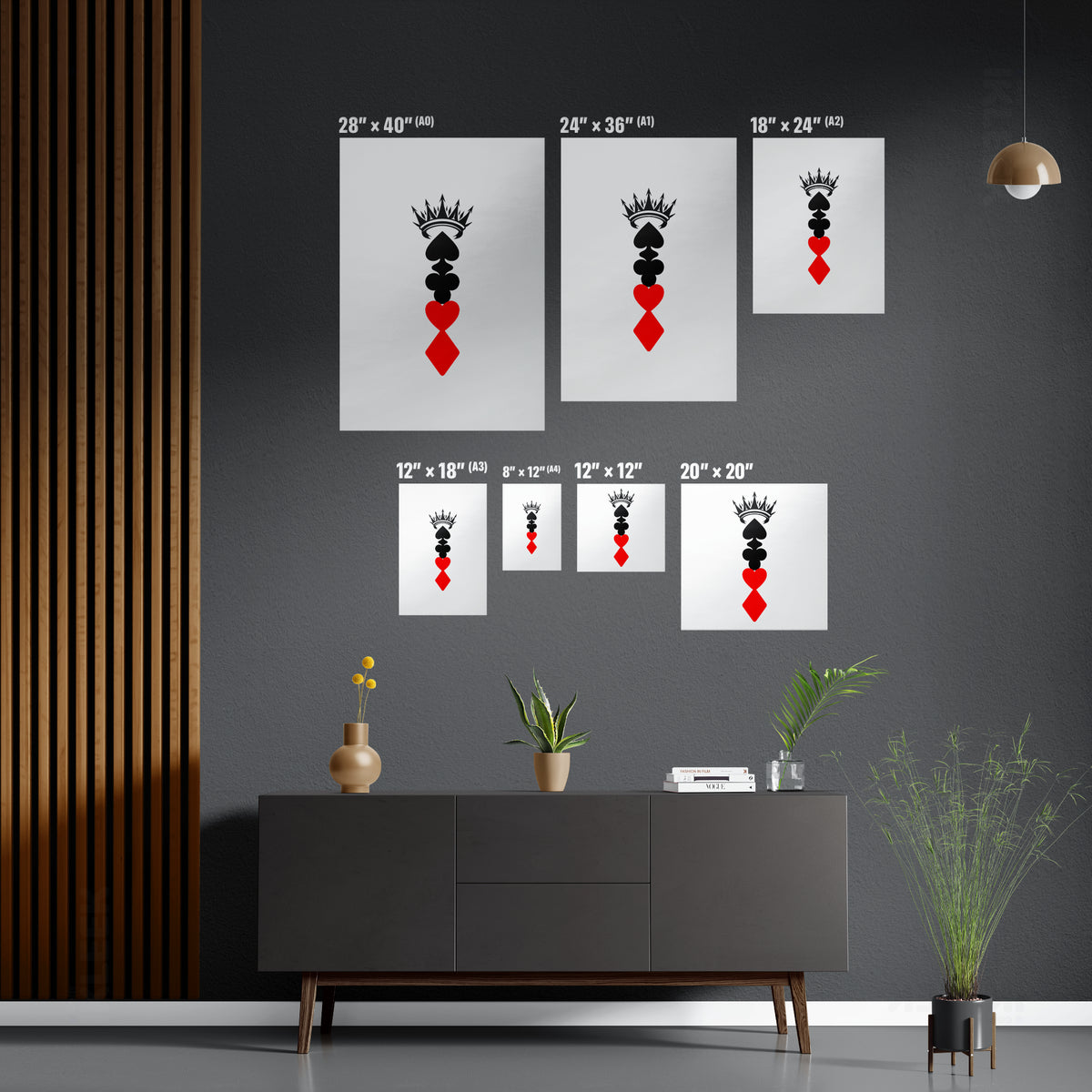 RoyalSuitStack Framed Canvas 05 Black Wood