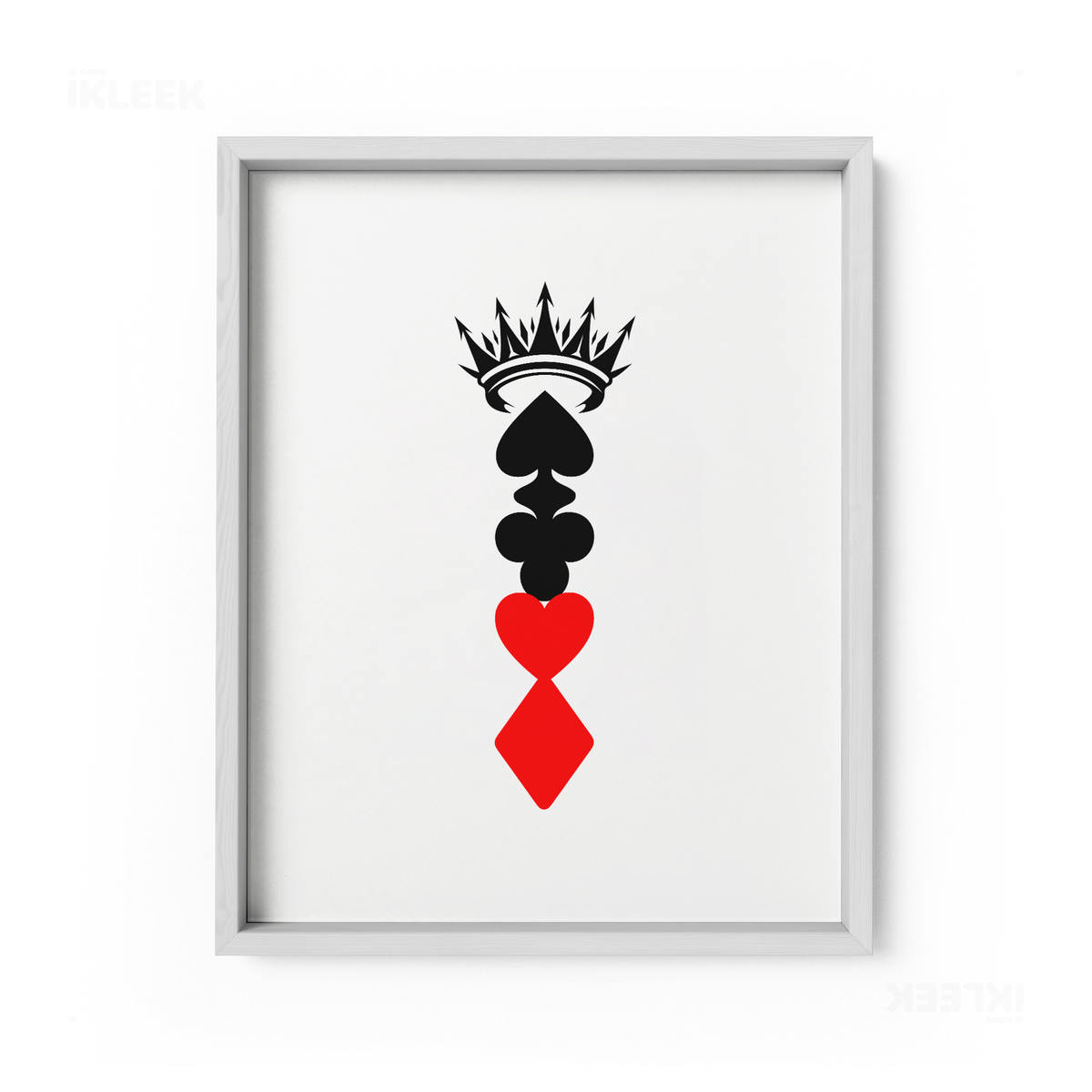 RoyalSuitStack Framed Poster 01 White Wood