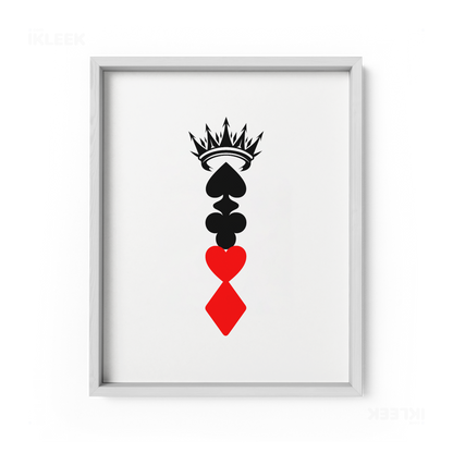 RoyalSuitStack Framed Poster 01 White Wood