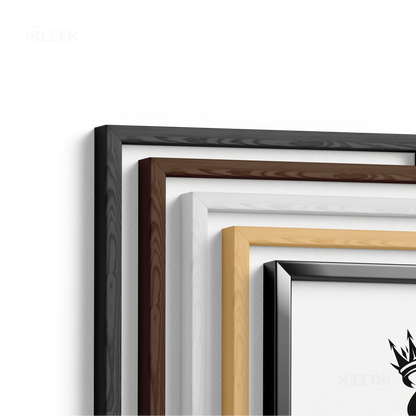 RoyalSuitStack Framed Poster 02 Natural Wood