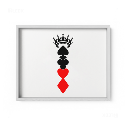 RoyalSuitStack Framed Poster 03 White Wood