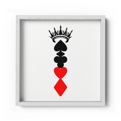 RoyalSuitStack Framed Poster 04 White Wood
