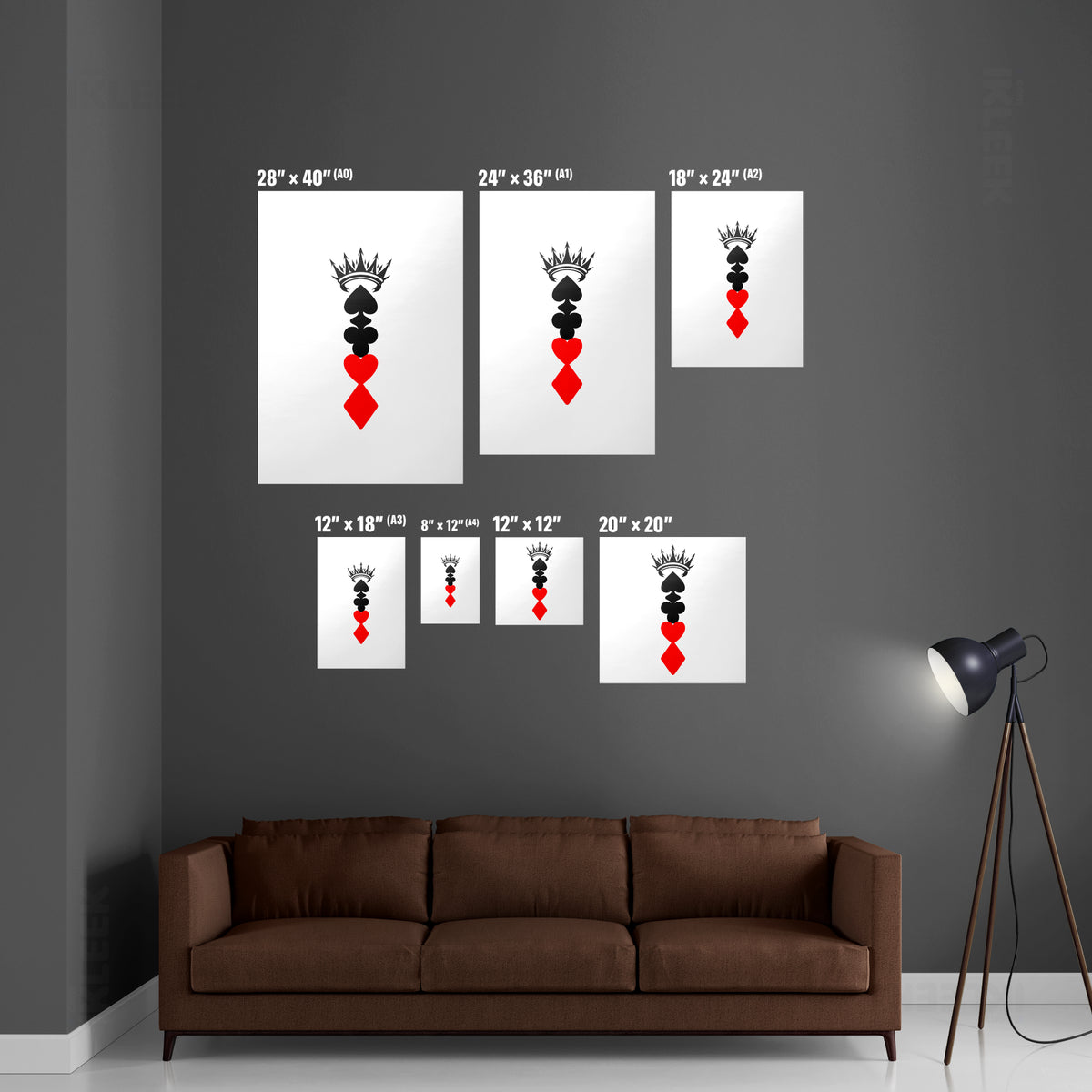 RoyalSuitStack Framed Poster 05 White Wood