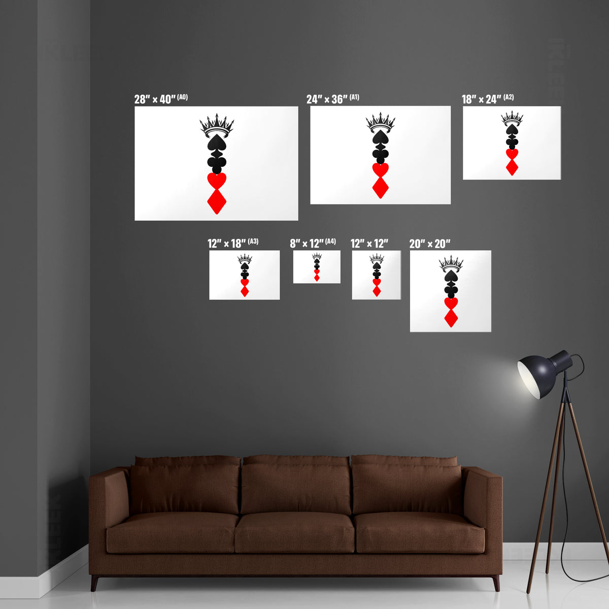 RoyalSuitStack Framed Poster 06 White Wood