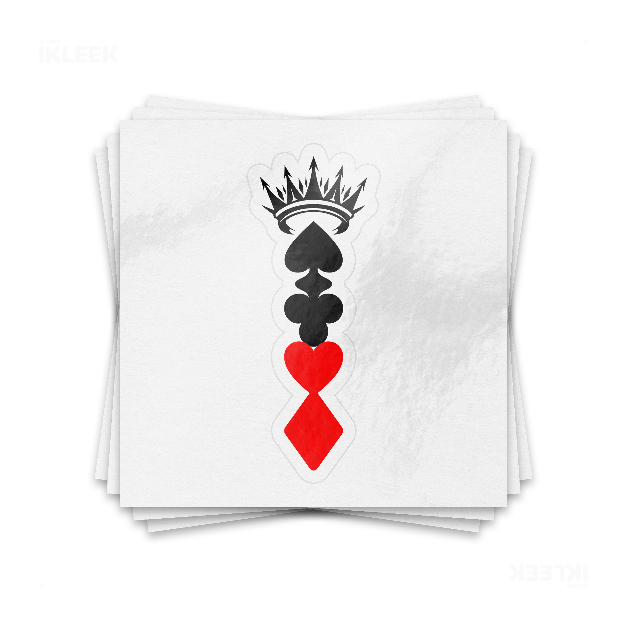 RoyalSuitStack Kiss Cut Sticker 01 White
