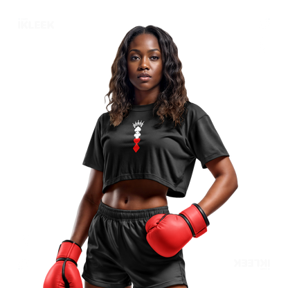 RoyalSuitStack Over Sized Crop Top 02 Black